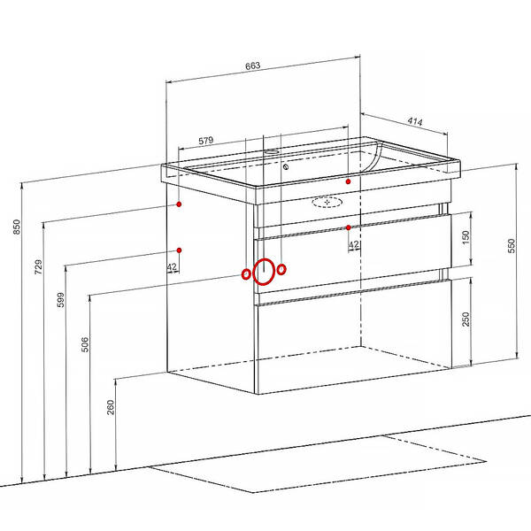 Тумба Аква Родос Вінтаж 7569 підвісна аліканте з раковиною Frame 70 см, фото 6