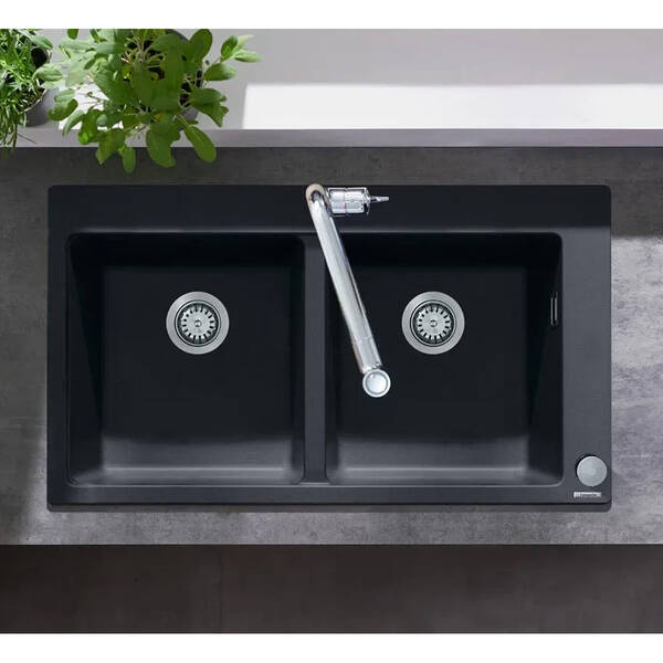 Мойка для кухни Hansgrohe S51 43316170 (S510-F770) две чаши, графит, фото 3