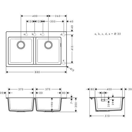 Мойка для кухни Hansgrohe S51 43316170 (S510-F770) две чаши, графит, фото 2