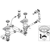 Сифон для кухонной мойки на две чаши Hansgrohe 43948000 (D17-12) хром, фото №2