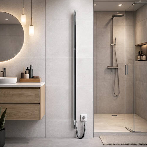 Рушникосушарка електрична Рей-I TR 1500х30/130 мм, таймер з регулятором, полір.нежавіюча сталь 2.21.1103.15.P, фото 1