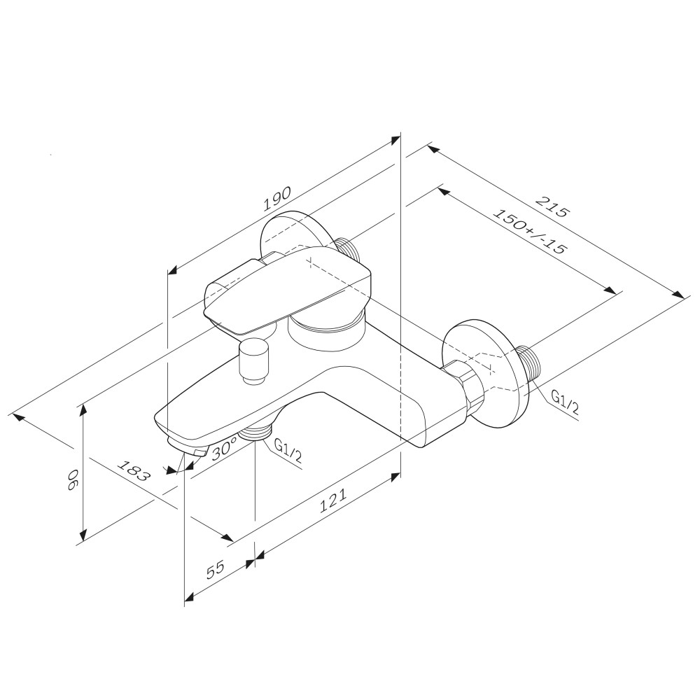 F45E10000 Tender, змішувач д/ванни/душу, хром, шт. (1 сорт)