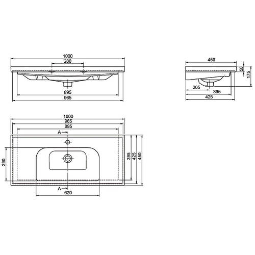 Тумба Аква Родос Вінтаж 7567 консольна аліканте з раковиною Frame 100 см, фото 2