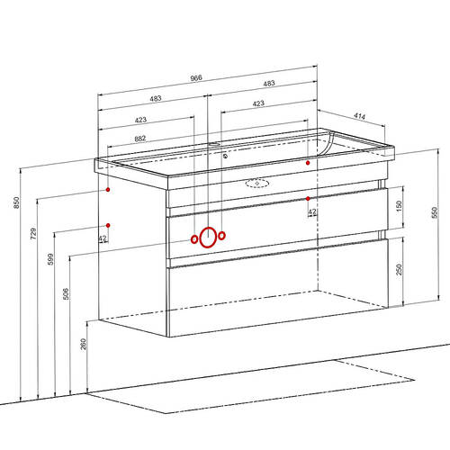 Тумба Аква Родос Вінтаж 7567 консольна аліканте з раковиною Frame 100 см, фото 3