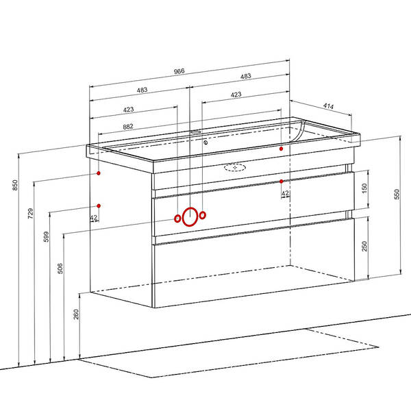Тумба Аква Родос Вінтаж 7567 консольна аліканте з раковиною Frame 100 см, фото 3