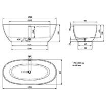 Ванна зі штучного каменю PAA Bella Silkstone VABELS/00 170х80 см, фото №7
