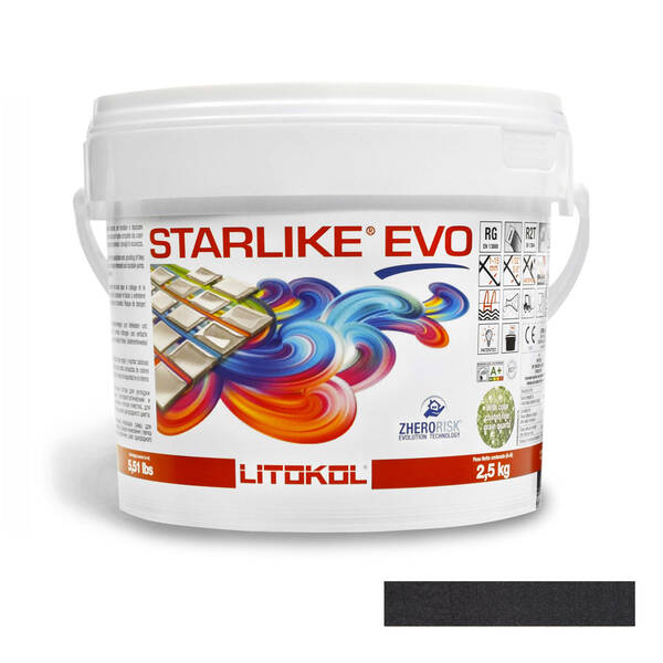 Заповнювач для швів Litokol Starlike Evo 145 епоксидний двокомпонентний 2,5кг чорний, фото 1
