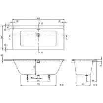 Ванна акрилова Villeroy&Boch Collaro UBA160COR2DV-01 160х75 см білий глянець, фото №2
