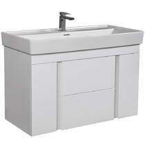 Тумба Аква Родос Capri 8340 консольная белый мат с раковиной Sharp 100 см, фото №1