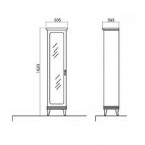 Пенал Аква Родос Беатриче 50 см напольный универсальный черный патина хром, фото №6