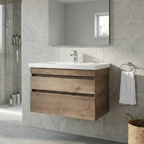 Тумба підвісна Аква Родос Вінтаж 7570 з раковиною Frame 80 см, колір аліканте, фото №1