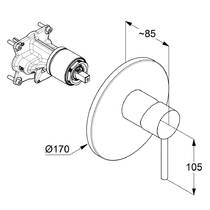 Змішувач прихованого монтажу для душу Kludi Bozz 386553976 чорний матовий, фото №2
