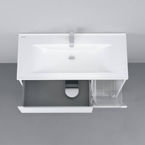 Тумба с раковиной AM.PM X-Joy M85 - FSR10036 - WC10036WG38 напольная, 100 см, с корзиной для белья, правая, фото 3