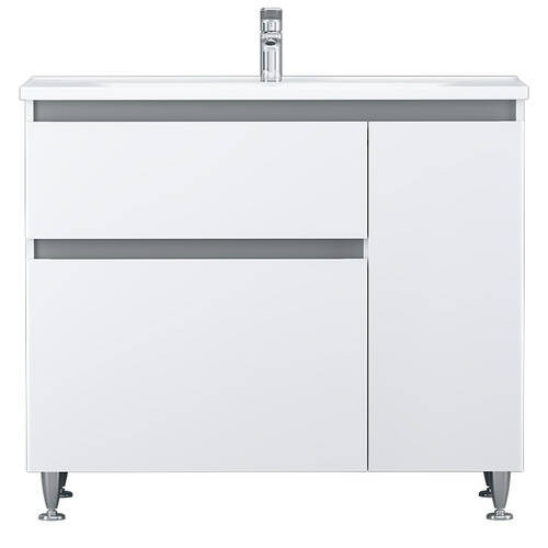Тумба с раковиной AM.PM X-Joy M85 - FSR10036 - WC10036WG38 напольная, 100 см, с корзиной для белья, правая, фото 1