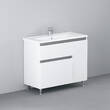 Тумба с раковиной AM.PM X-Joy M85 - FSR10036 - WC10036WG38 напольная, 100 см, с корзиной для белья, правая, фото 2