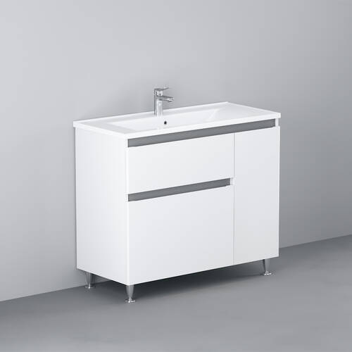 Тумба с раковиной AM.PM X-Joy M85 - FSR10036 - WC10036WG38 напольная, 100 см, с корзиной для белья, правая, фото 2