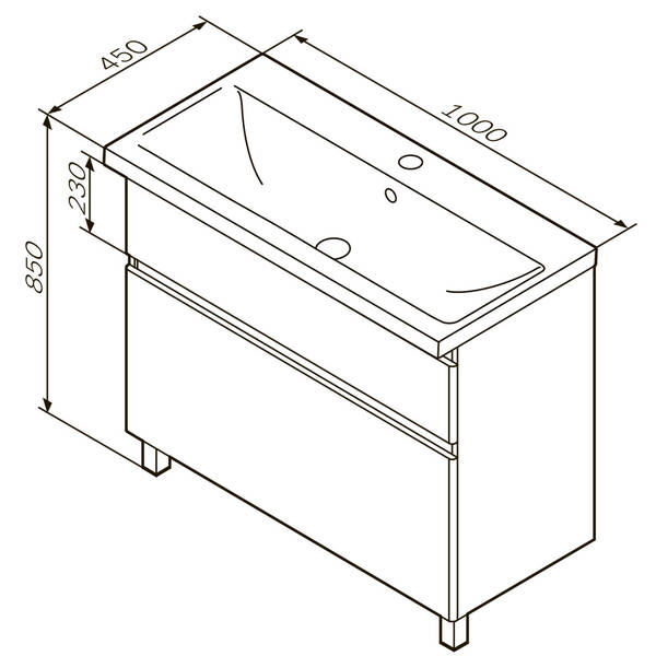 Тумба с раковиной AM.PM X-Joy M85 - FSR10036 - WC10036WG38 напольная, 100 см, с корзиной для белья, правая, фото 4
