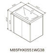 Тумба з раковиною AM.PM X-Joy M85 - FHX0551 - WC0551WG38 підвісна, 55 см, білий глянець, фото 7