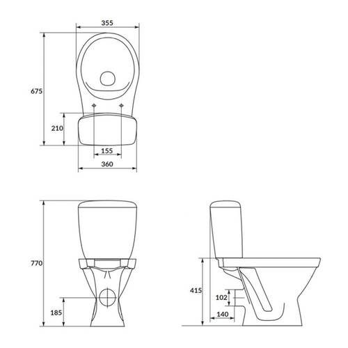 Унітаз-компакт Cersanit Cersania 705 011 із сидінням Slim з дюропласту Soft Close, фото 4