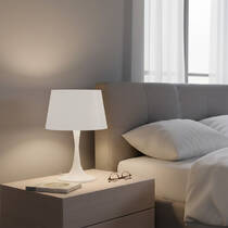 Настольная лампа Ideal Lux London 110448 TL1 Big Bianco, металл белый матовый, абажур белый, D.32 H.48.5  max1*60W E27, фото №1