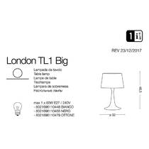 Настольная лампа Ideal Lux London 110448 TL1 Big Bianco, металл белый матовый, абажур белый, D.32 H.48.5  max1*60W E27, фото №3