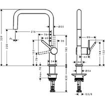 Змішувач для кухні Hansgrohe Talis M54 72806670 чорний матовий, фото №2
