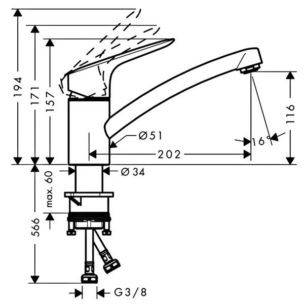 Змішувач для кухні Hansgrohe Logis M31 71837000 хром, фото 2