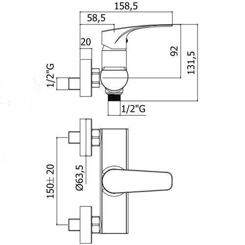 Змішувач для душу Paffoni Lime LM 168 CR, фото 2