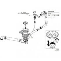 Сифон для кухонной мойки Hansgrohe 43931800 (D14-11) хром, фото №2