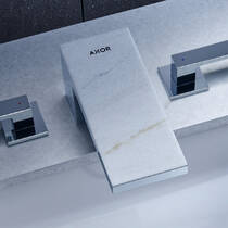 Накладка для змішувача Axor MyEdition 47910000 245 мм білий мармур Lasa Covelano Vena Oro, фото №5