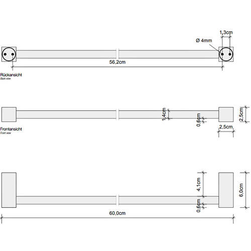 Тримач для рушників Decor Walther Corner CO HTE60 0560260 чорний матовий, фото 2
