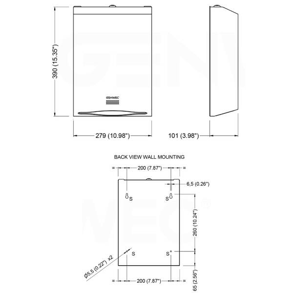 Тримач паперових рушників Genwec GW03 05 04 03 чорний матовий, фото 2