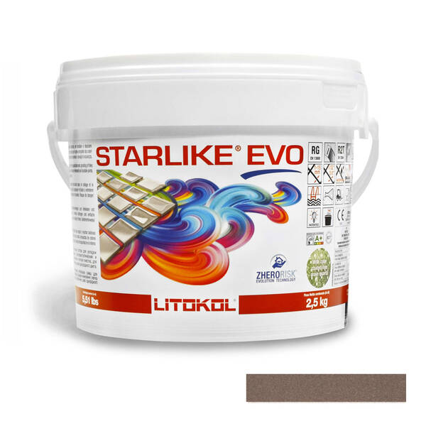 Заповнювач для швів Litokol Starlike Evo 230 епоксидний двокомпонентний 2,5кг какао, фото 1