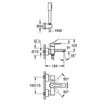 Змішувач для ванни Grohe Lineare 33850001 з ручним душем, хром, фото №2