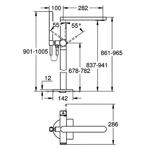 Змішувач для ванни Grohe Plus 23846003 підлоговий,  хром, фото 2