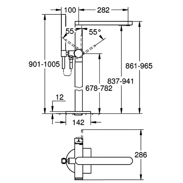 Змішувач для ванни Grohe Plus 23846003 підлоговий,  хром, фото 2