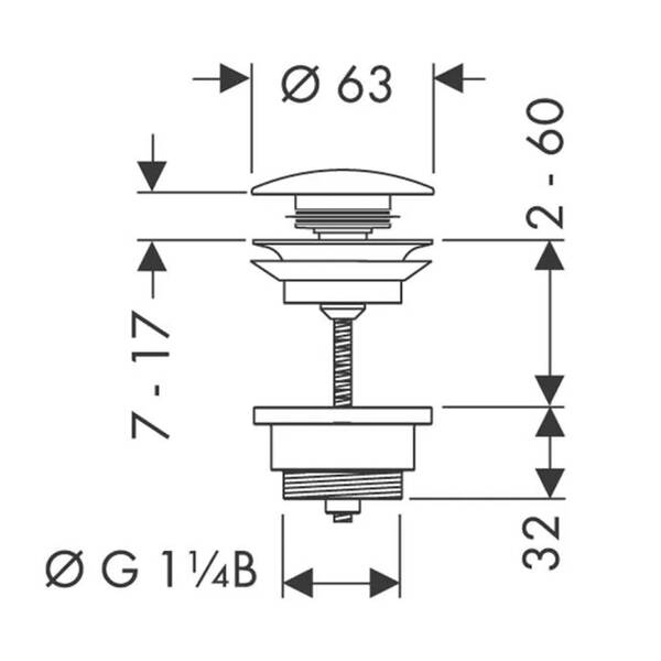 Донный клапан для раковины Hansgrohe Push-Open 50100140 бронза матовый, фото 2