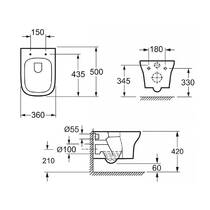 Унитаз подвесной Primera Tyrol 8320023 безободковый с сиденьем из дюропласта, фото №3
