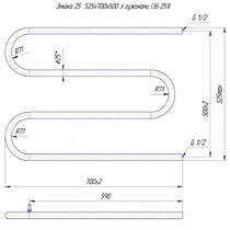 Полотенцесушитель водяной Mario Змейка 525х700/500 525х700 мм полированная нержавеющая сталь, фото №3