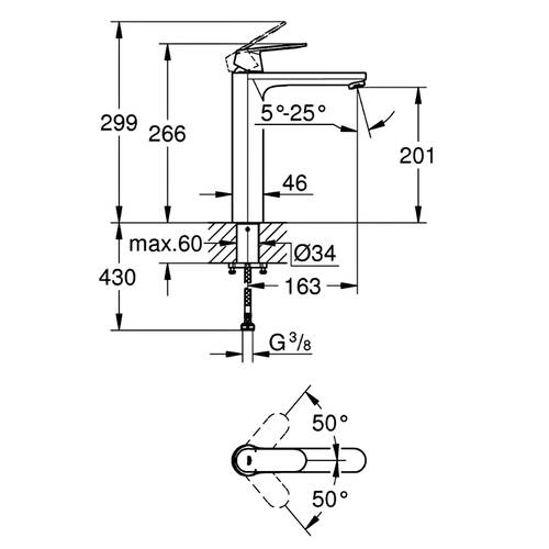 Смеситель для раковины Grohe Eurosmart Cosmopolitan 23921000 хром, фото 2