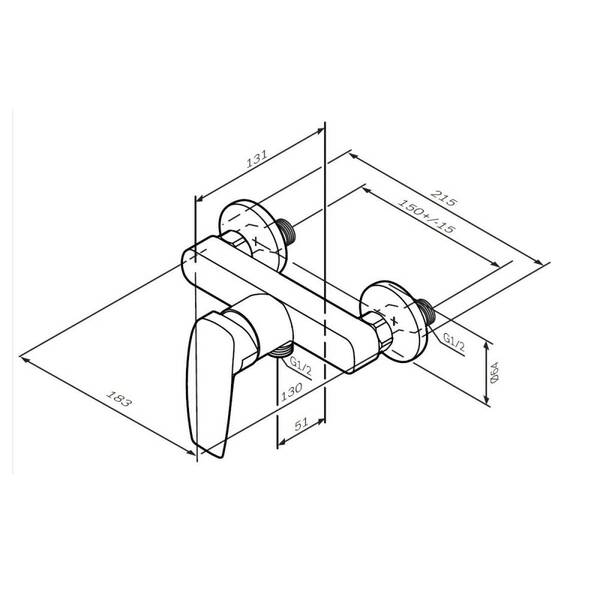 Змішувач для душу АМ.РМ Tender F45A20000, фото 4