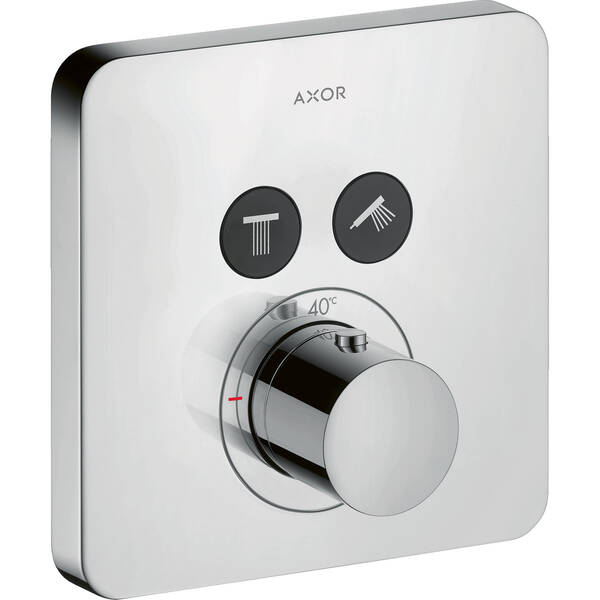 Змішувач прихованого монтажу для душу Axor ShowerSolutions 36707800 з термостатом, оптична нержавіюча сталь, фото 1