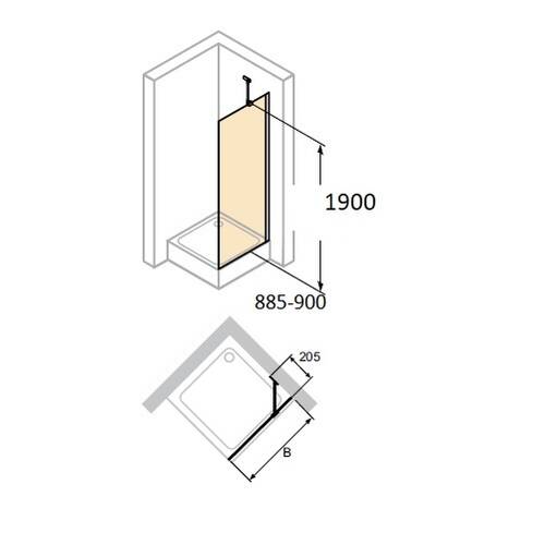 Бічна стінка Huppe Design Pure 8P1004.123.321 90х190 см, фото 1