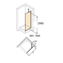 Бічна стінка Huppe Design Pure 8P1005.123.321 100х190 см, фото №1