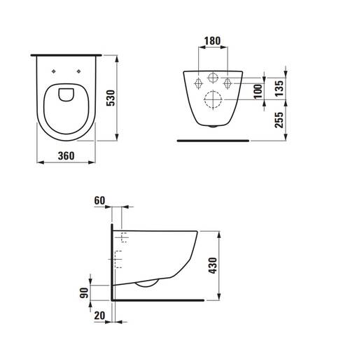 Унітаз підвісний Laufen Pro new H8669570000001 Rimless із сидінням Soft Close, фото 4