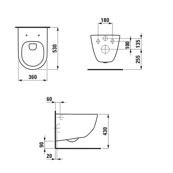 Унітаз підвісний Laufen Pro new H8669570000001 Rimless із сидінням Soft Close, фото 4