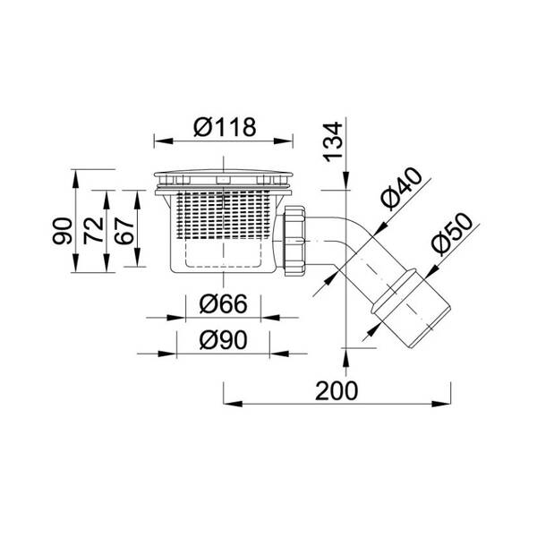 Сифон для душевого поддона Styron STY-401-K d90 мм с гидрозатвором хром, фото 2