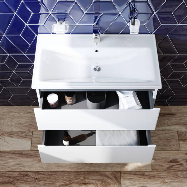 Тумба з раковиною AM.PM X-Joy M85 - FHX0802 - WC0802WG38 підвісна, 80 см, білий глянець, фото 5