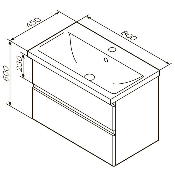 Тумба з раковиною AM.PM X-Joy M85 - FHX0802 - WC0802WG38 підвісна, 80 см, білий глянець, фото 6