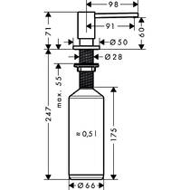 Дозатор для жидкого мыла Hansgrohe A41 40438000 хром, фото №2